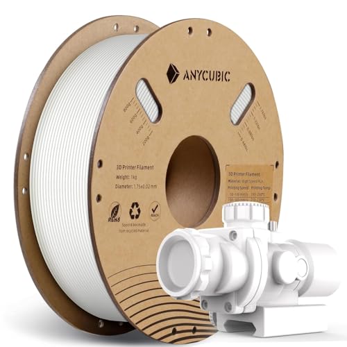 Image of 3IDEA Anycubic High Speed 3D Printer Filament 1.75mm, Print Up to 10X Faster, Rapid PLA Filament with High Prints Quality, Dimensional Accuracy + /- 0.02mm, Print with Most FDM 3D Printers, 1KG, White