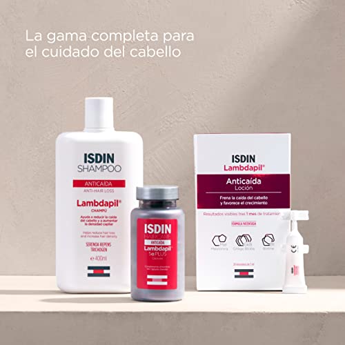 ISDIN Shampoo Lambdapil Champú Anticaída de Uso Diario para Hombre y para Mujer que Ayuda a Reducir la Caída Excesiva del Cabello y a Aumentar su Densidad, 400 ml
