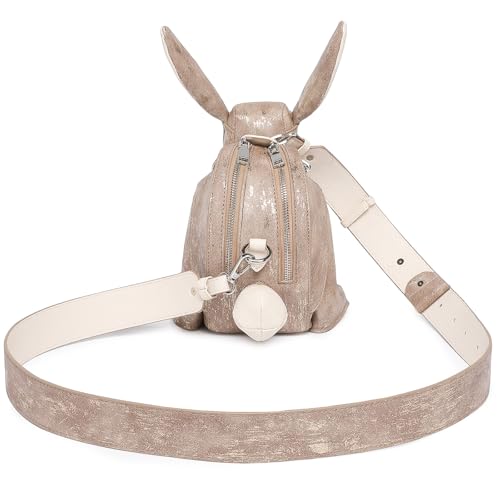 Image of Women PU Leather Unique Novelty Cute Easter Rabbit Shape Crossbody Shoulder Bag Handbag Purse for Girls