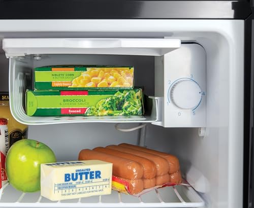 Image of Igloo 1.6 Cu.Ft Mini Fridge with Freezer - Single Door Compact Refrigerator with Glass Shelves for Homes, Dorms & Offices - Keep Drinks & Frozen Foods Cool with Temperature Control Fridge - Platinum