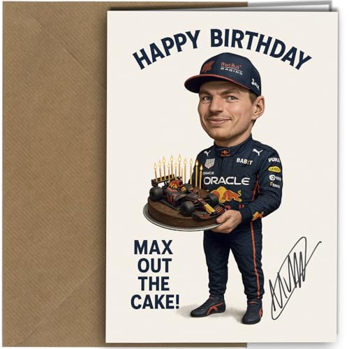 Max Verstappen Inspired Formula One Autograph Birthday Card Motorsport Racing Driver Celebration Greeting Card With Envelope A5 no2040