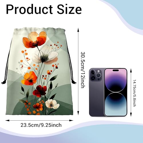 Image of Abstract Poppy Flower Grip Bag for Gymnast Lightweight Gymnastics Drawstring Athlete Outdoor Bag