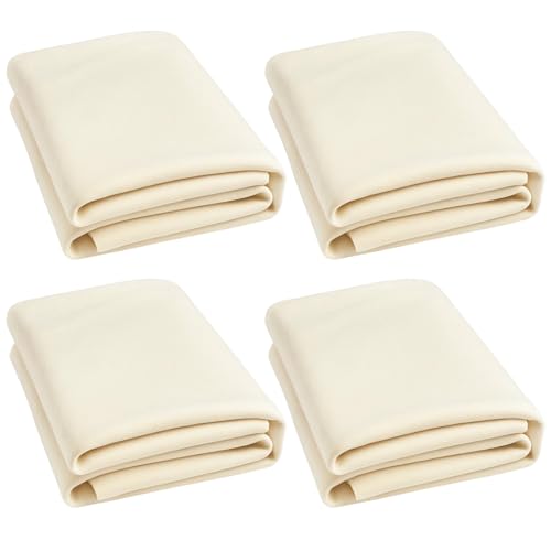 4 Pack Shammy Leather Cloth for Car, 20 x 20 cm Chamois Leathers for Cars, Super Absorbent and Scratch-Free for Car Detailing, Windows, Motorcycle, Boat, and Electronic Devices Cleaning