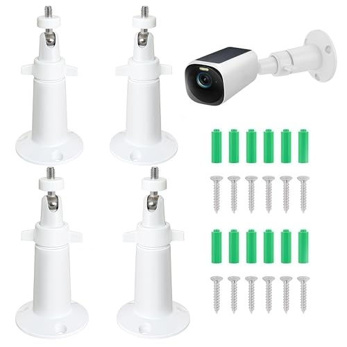 Skogfe 4pack Security Camera Universal Mounting Bracket,Adjustable Indoor/Outdoor Security Wall Metal Bracket, Compatible with Arlo Pro/Pro 2/Pro 3/Pro 4/Ultra/Ultra 2, Ring Stick Up (4)