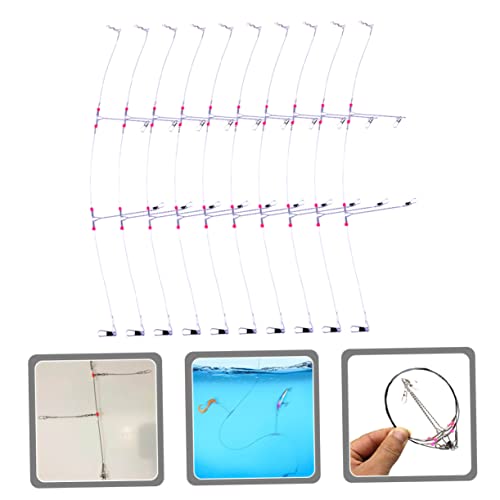 Happyyami 10 piezas accesorios de pesca de acero inoxidable miniatura 4