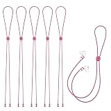SANDIAN Anti-Lost Soft Silicone Strap Lanyard Rope for Wireless Earbuds Earphones, Adjustable Length, Fits Any AirPods (PINK PACK)