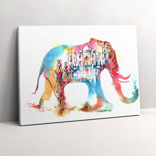 Abstraction des éléphants une peinture murale chargée d'histoire indienne