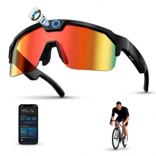 Image of GenXenon AI Smart Glasses with Camera for Cycling & Outdoor Sports - Orange