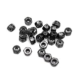 binifiMux 30pcs Black 8-32 Nylon Inserted Lock Nuts Self Locking Nuts