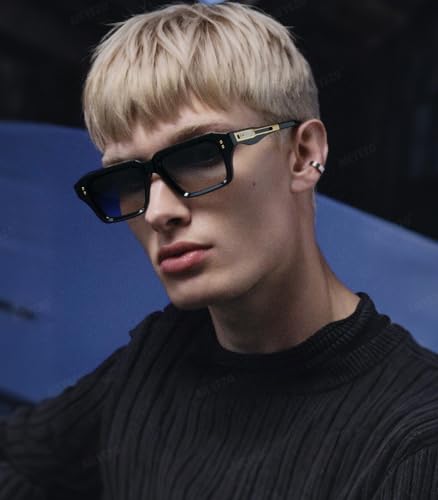 Image of AIEYEZO Rectangle Sunglasses for Men Women Fashion Square Frame Sun Glasses 90's Retro Designer Shades