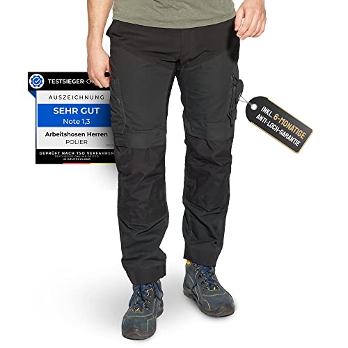 Foto von Arbeitshose Männer Premium-Line Anti-Loch-GARANTIE - Herren-Cargo-Hosen | Cordura - Stretch-Bund | FUNKTIONAL STILVOLL BEQUEM | 48, schwarz