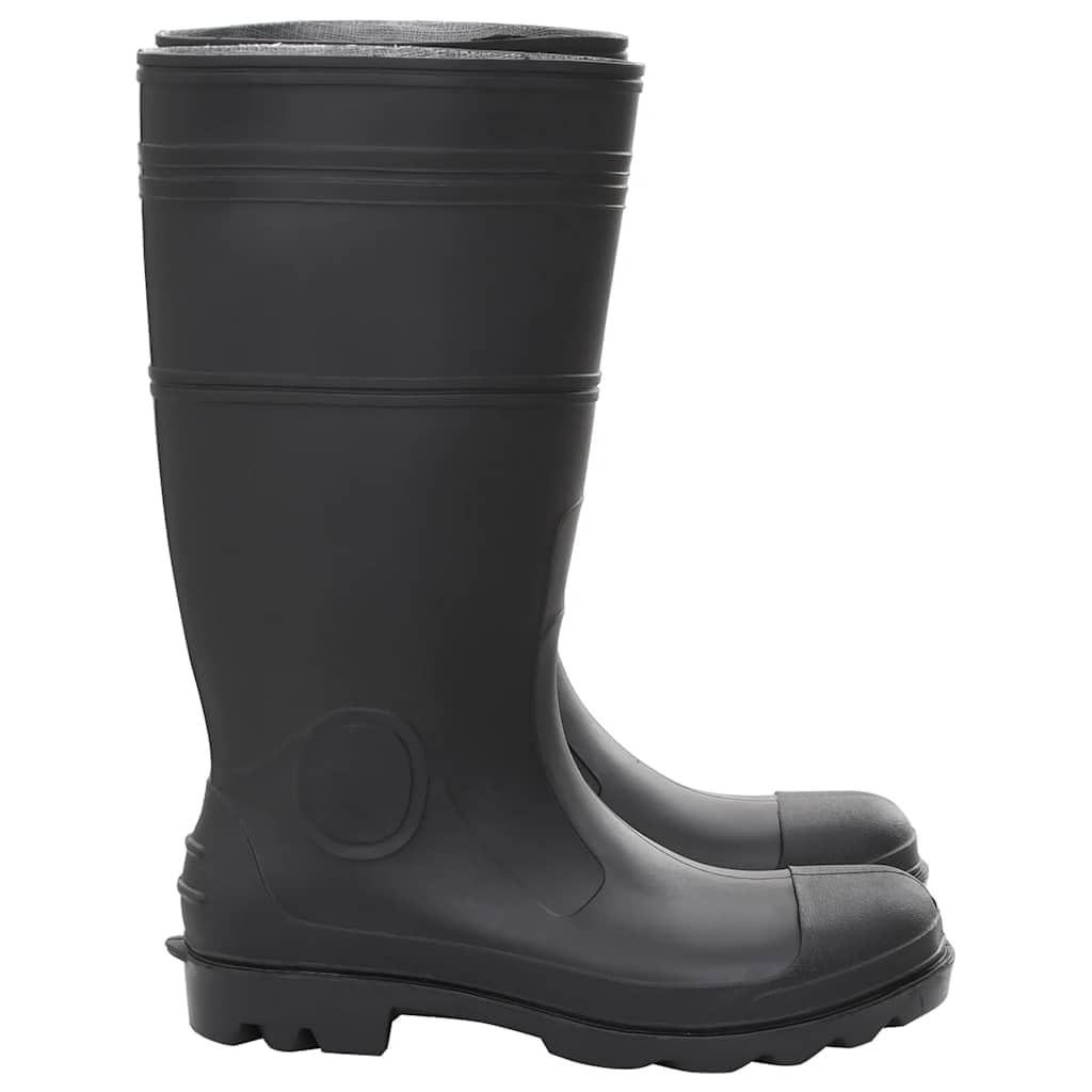 Stivali di gomma neri in PVC, taglia 46, con suola antiscivolo e altezza 41 cm, pantaloni impermeabili da pesca e caccia, per pesca a mosca, laghetto, fiume, lago e costa