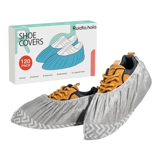 Shoe Covers Disposable 120 Pack, Non-Woven Booties for Shoes Covers,Durable Non Slip Shoe Protectors for Indoors, Breathable & Stretchable Fit for Most Sizes –Protector for Home, Real Estate, Work