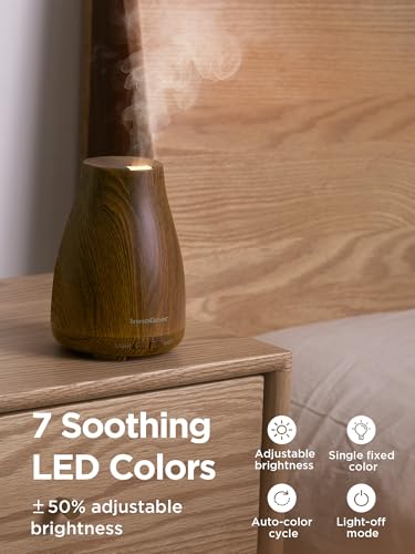 Image of InnoGear Essential Oil Diffuser, Ultrasonic Diffusers for Home Aromatherapy Humidifier for Bedroom Room 7 Colors LED 2 Mist Mode Auto Off, Bronze