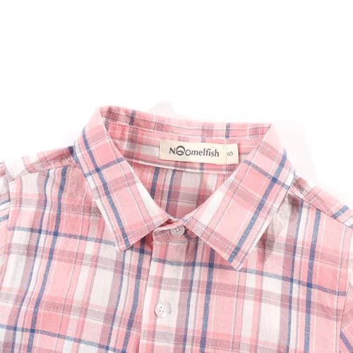 Noomelfish Girls Long Sleeve Button Down Shirt Tie Front Blouse Tops (5-14 Years)4