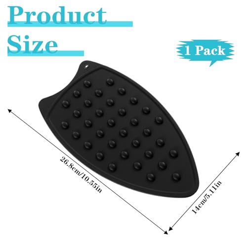 Image of Silicone Iron Rest Pads, Multipurpose Heat Resistant Mat Iron Pad Ironing Mat for Ironing Board, Protective Pads Resting Plate for Hot Flat Irons Curling Wands, Hot Tool Holder (Black)​