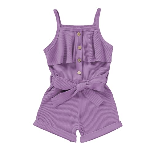 Image of Tepuce Toddler Girl Clothes Baby Strap Sleeveless One Piece Halter Romper Casual Summer Jumpsuit