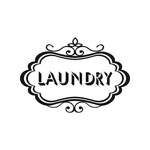 Scooptour Wall Art Laundry Vinyl Decal Laundry Room Decal Laundry Door Decal Glass Door Decal (Small,Brown) #TOP2
