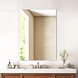 Mirrorons Frameless Mirror, Wall Mirror 20" x 28", Modern Rectangle Bathroom Mirrors for Wall with P