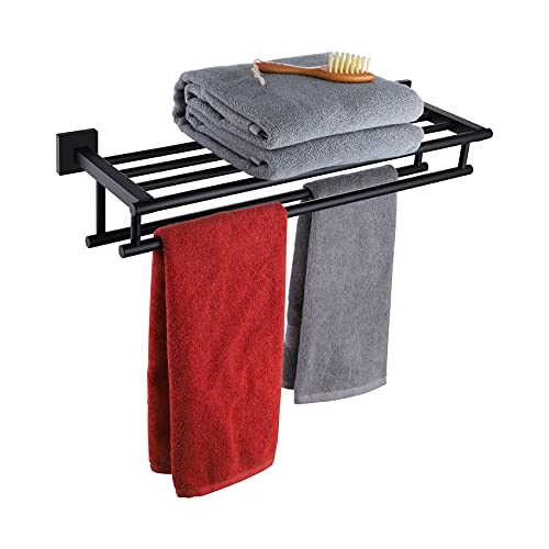 KOKOSIRI Bath Towel Rack with Double Towel Bars Bathroom Towel