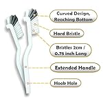 Crevice Cleaning Brush Set, Multi-Purpose Hard Bristle Brushes for Deep Cleaning Kitchen, Bathroom, Grout, Sink, Cup, Teapot, Bottle, Blender, Corners, Tight Spaces & More - Image 3