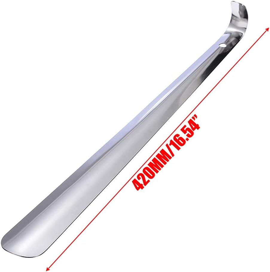Long Shoe Horn Reach Stainless Steel Metal Lifter Aid Slip Handle Shoehorn Remover Flexible for Aged