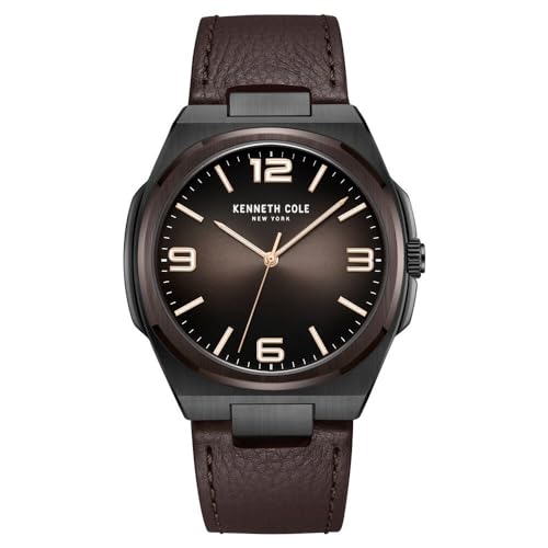 Kenneth Cole Classic Quartz Analog Brown Dial Brown Leather Strap Watch for Men - KCWGA0015203MN