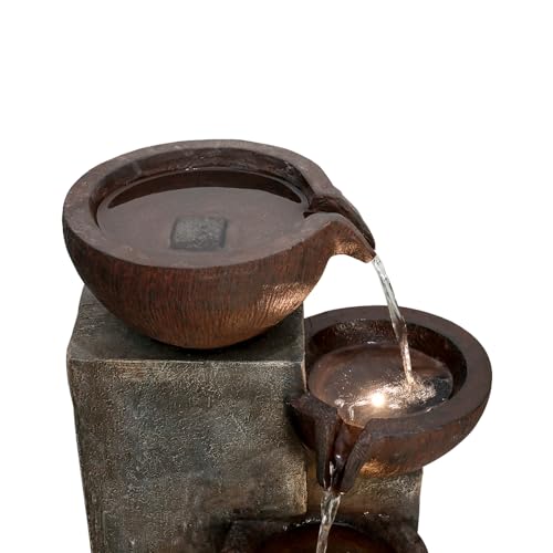 image for Naturefalls 39.7in.Modern Outdoor Fountain -5-Tier Resin Water Feature