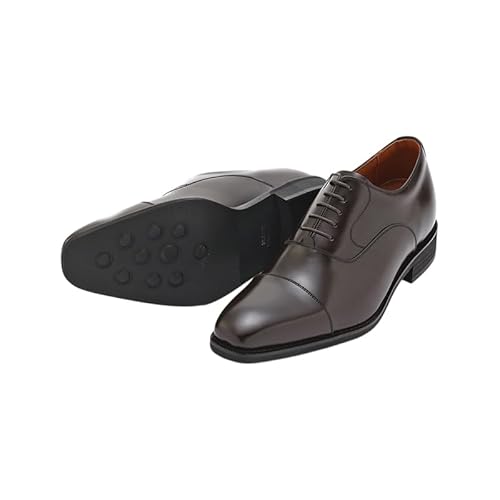 0598本革 ビジネスシューズ 革靴 紳士靴 6cmアップ シークレットシューズ No.1301 ダークブラウン 24.0cm