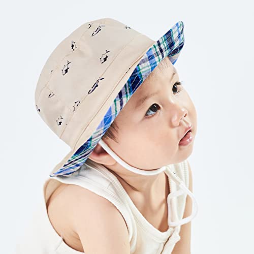 Durio Baby Sun Hat Summer Beach Upf 50+ Sun Protection Baby Boy Hats Double Sides Toddler Sun Hats Cap For Baby Girl Kid Bucket Hat Beige 19.7"(50Cm)/12-24 Months #TOP6