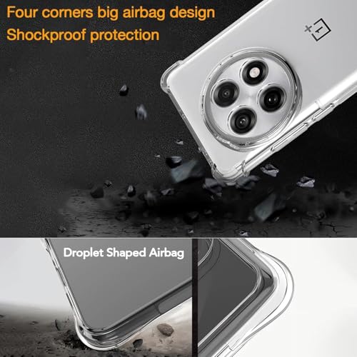 Image of REALCASE Silicone Oneplus 13R 5G Back Cover Case, Scratch Resistant Protective Crystal Clear Transparent Shock Proof Bumper Back Cover Case for Oneplus 13R 5G