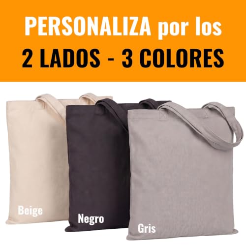Miniatura 4 de Latostadora Totebag Personalizada Algodón Alto Gramaje 340g M2 - Bolsa Tela Personalizable Con Foto - Tote Bags Personalizadas Mujer - Bolsas De Tela Para Personalizar - Regalos Personalizados