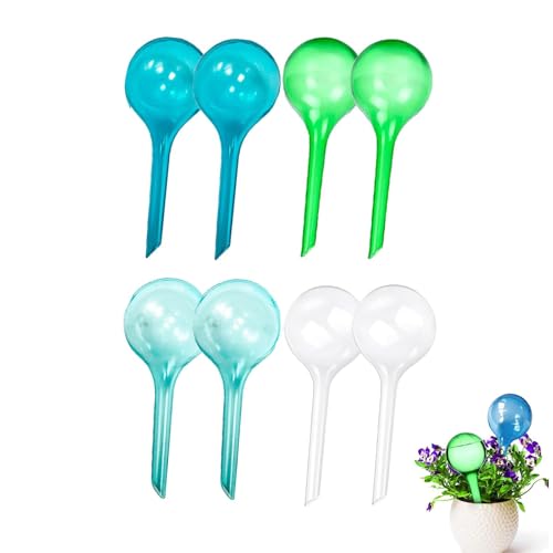 TUBAWD 8Pcs Plant Watering Devices, Plant Watering Globes, Self Watering Plant Spikes Plant Watering Globes Stakes Automatic Self-Watering Waterers System for Indoor Outdoor Plants Green Transparent