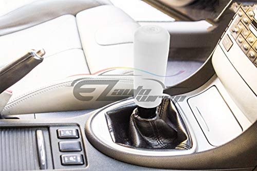 Ezautowrap White Shift Knob Stick Frosted Matte Crystal Bubble Long Throw Gear Shifter 20Cm #TOP4