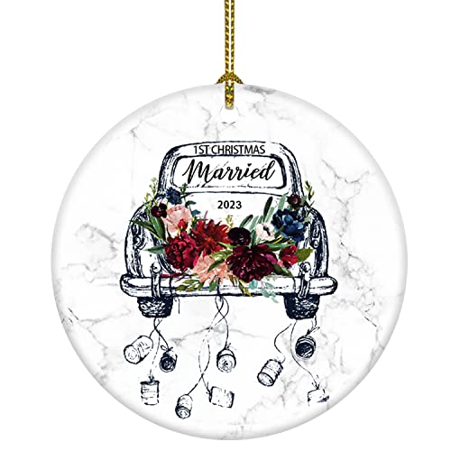Bridal Shower Gifts 1St Christmas Married First Christmas Ornament Keepsake Couple 2023 Engagement For Wedding Gifts (1St Christmas Married) #TOP26