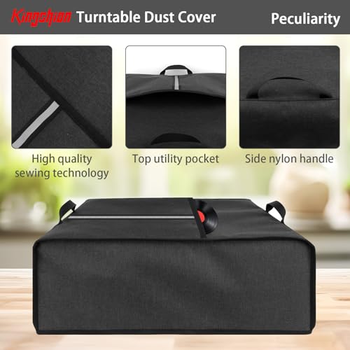Kingshion Turntable Dust Cover, Record Player Protective Case, Dust and Scratch Proof, Compatible with SL-Q300/SL-B250 /SL-B260/SL-BD20/SL-BD27/SL-BD35/SLD-20/SL-PC11/SL1200/SL1210 Pioneer PLX 1000 by Kingshion - Image 3