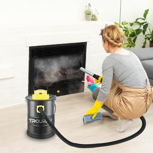 Image of Fireplace Ash Vacuum Cleaner, 2.6 Gallon Heat Resistant Lightweight Canister Vacuum Cleaner with 800W Powerful Suction Blowout for Fireplaces, Pellet Roasters, Woodstoves Pellet Ash Vacuums