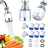 XIATIAN 10 Pièces Filtre Robinet Anti Calcaire Universel, 2 Pièces Filtre eau Robinet à 36...