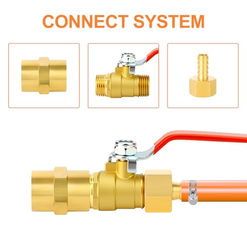 Image of GASHER 3PCS 1 /2 Inch Brass Mini Ball Valve, Shut Off Valve, 1 /2 Inch MNPT Thread Pipe Fitting