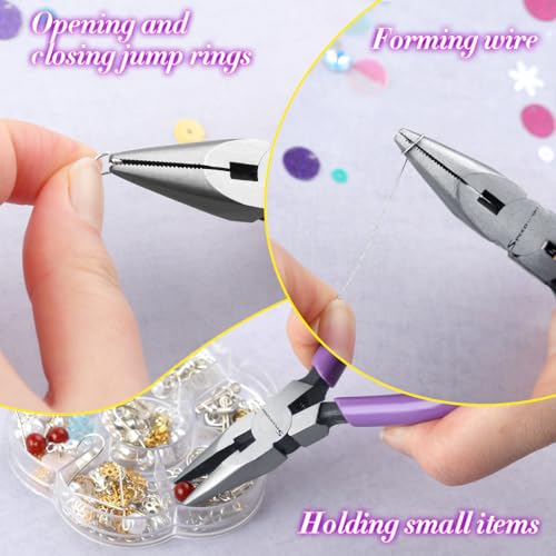 Image of SPEEDWOX Mini Long Nose Pliers With Serrated Jaw and Chain Nose Pliers for Jewelry Making and Hobby Craft DIY