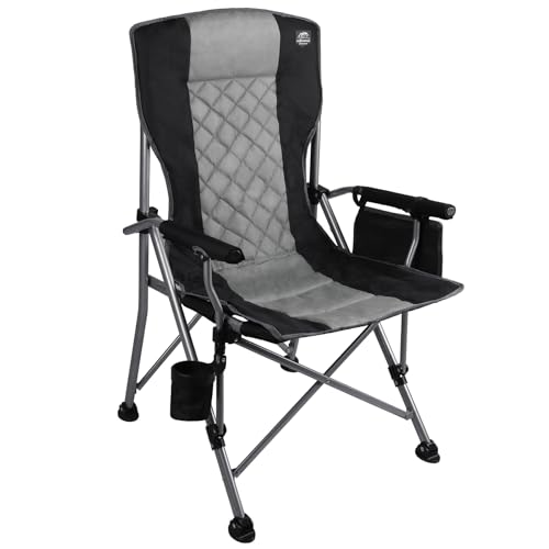 LANMOUNTAIN Folding Padded Camping Chair with Hard...