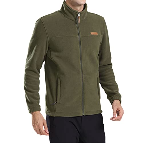 Veste polaire chaude pour homme SaoBiiu blouson bomber vert militaire M