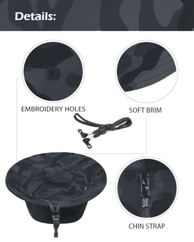 Image of XXL Oversize Bucket Hat Reversible, XL L M S Fisherman Sun Cap With Chin Strap, Travel Beach Outdoor Hat For Men Women