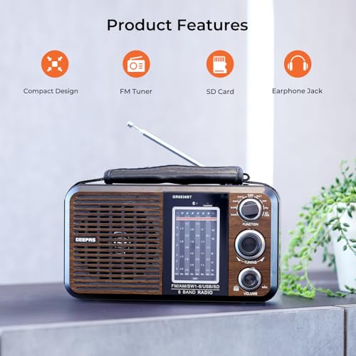 Image of Geepas GR6836 Rechargeable Radio Steel 18 /10