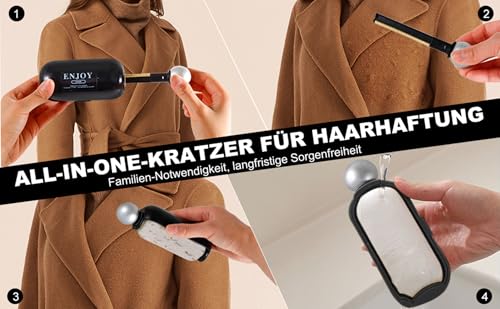 EPERSU 2 in 1 Wiederverwendbarer Gel-Fusselroller, Tierhaarentferner, Tragbarer Reise Fusselrasierer, Klebriger Fusselrolle Abwaschbar (Schwarz)