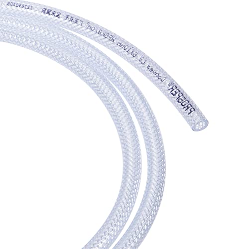 sourcing map PVC Tubería - Industrias Trenzado Manguera Flexible Tubo, Torceduras Resistente, Aplicar a Industrias Transferencia Líquido/Agua/Aceite/Combustible (6mm x 10mm x 2M, Transparente)
