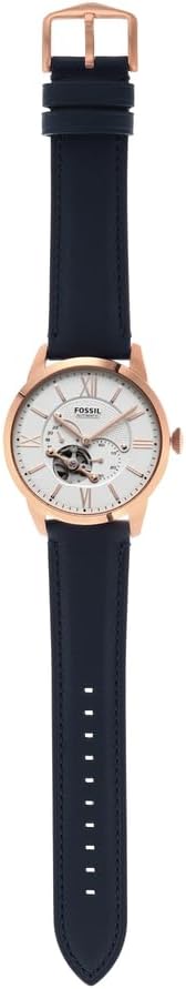 Fossil Men's Townsman AUTO Stainless Steel Automatic Watch with Leather Strap, Blue, 22 (Model: ME3171)