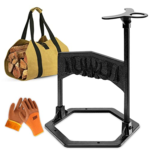 Firewood Kindling Splitter, XXL Upgraded Patented Manual Log Splitter Wedge, Open Top Ring Design, Could Accomodate Larger Log