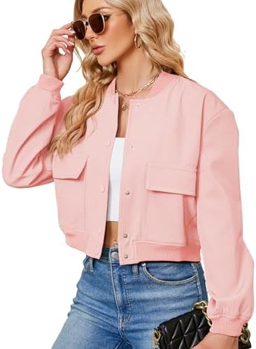 Zando Cropped Bomber Jacket Women 2026 Short Trendy Casual Varsity Jackets