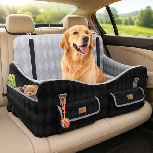 Dog Car Seat with 4 Storage Pockets
